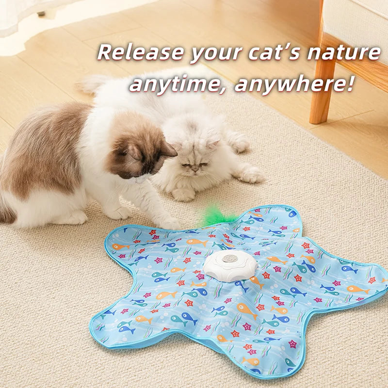 Cat Hunting Blanket Toy Automatic Turntable Cat Funny Stick Pet Game Cover to Relieve Boredom Artifact Hiding Cover Toy
