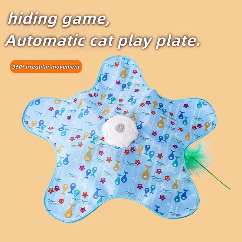 Cat Hunting Blanket Toy Automatic Turntable Cat Funny Stick Pet Game Cover to Relieve Boredom Artifact Hiding Cover Toy